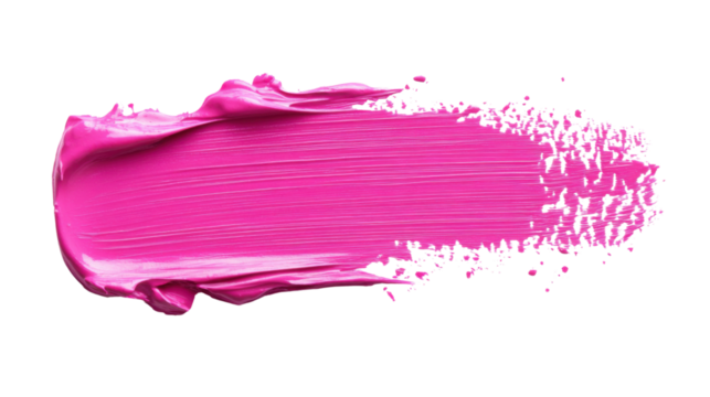 Pink paint stroke, transparent background