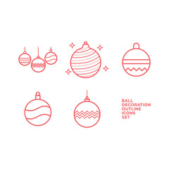 Ball decoration icons set vector logo template design illustration.