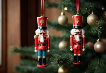 Traditional nutcracker figures in handmade ornament collection - Delicate charm style