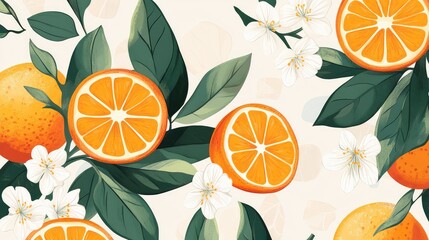 seamless pattern with oranges