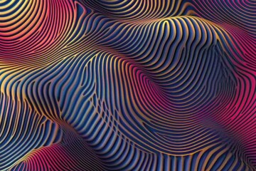 Fototapeta premium Abstract minimalistic curved patterns in vibrant colors for creative design projects