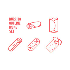 Burrito icons set vector logo template design illustration.