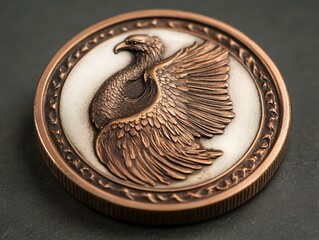 Bronze medal featuring a phoenix design.