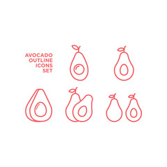 Avocado icons set vector logo template design illustration.