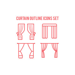 Curtain icons set vector logo template design illustration.