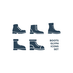 Boot shoes icon logo template isolated on white background.