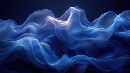 Obraz premium Abstract blue banner with flowing pattern for texture wallpaper or wave, artistic and creative design