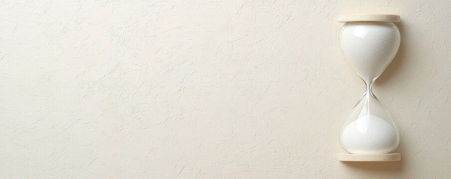 A minimalistic hourglass on a light background, symbolizing the passage of time and the concept of patience.