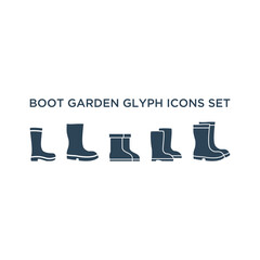 Boot garden icons set logo template isolated on white background.