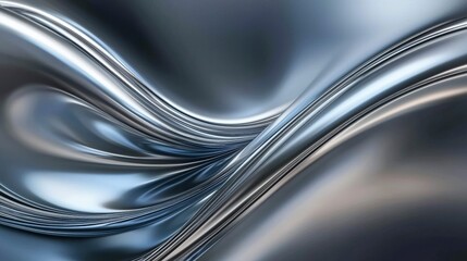 Dynamic metal waves abstract image soft lighting artistic interpretation modern design surreal viewpoint