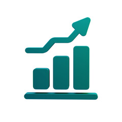 business graph 3D Icon on Transparent Background
