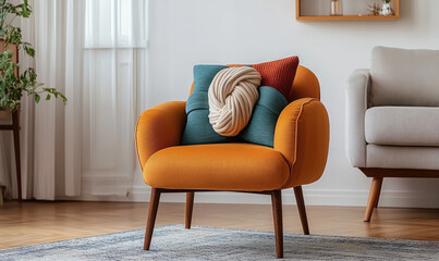 Modern interior design with furniture