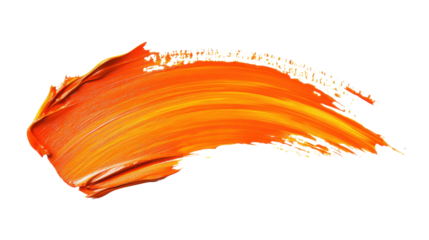 Orange paint stroke, transparent background