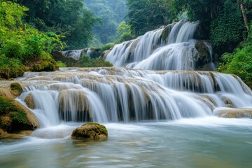 Fototapeta premium Explore the Beauty of a Majestic Waterfall Cascade