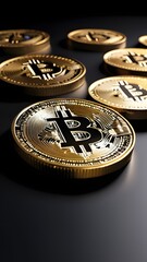 Bitcoin coin with nice background crypto money concept