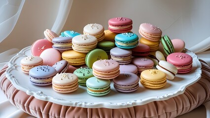 Fototapeta premium french macarons colorfull cookies 