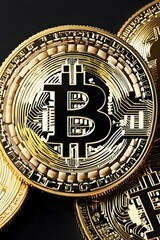 Bitcoin coin with nice background crypto money concept