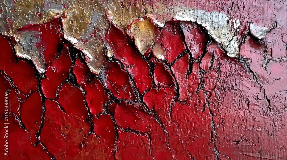 Aufkleber artistic surface creations textured canvas with cracks and ripples abstract environment close-up vie