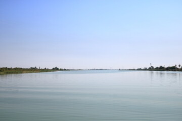 the Shatt al-Arab river behind the Euphrates and Tigris confluence, Al-Qurna, Basra, Iraq