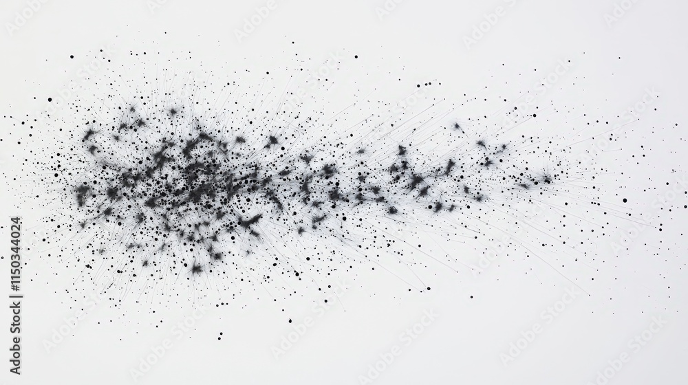 Aufkleber abstract art installation of dots shifting in patterns modern gallery digital art exploration minima