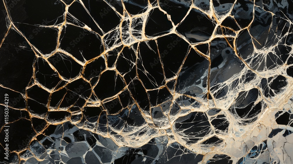 Poster cracked mirror web patterns create intriguing art piece studio digital artwork modern close-up abstr