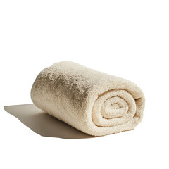 White Towel Folded Neatly, Isolated on White Background