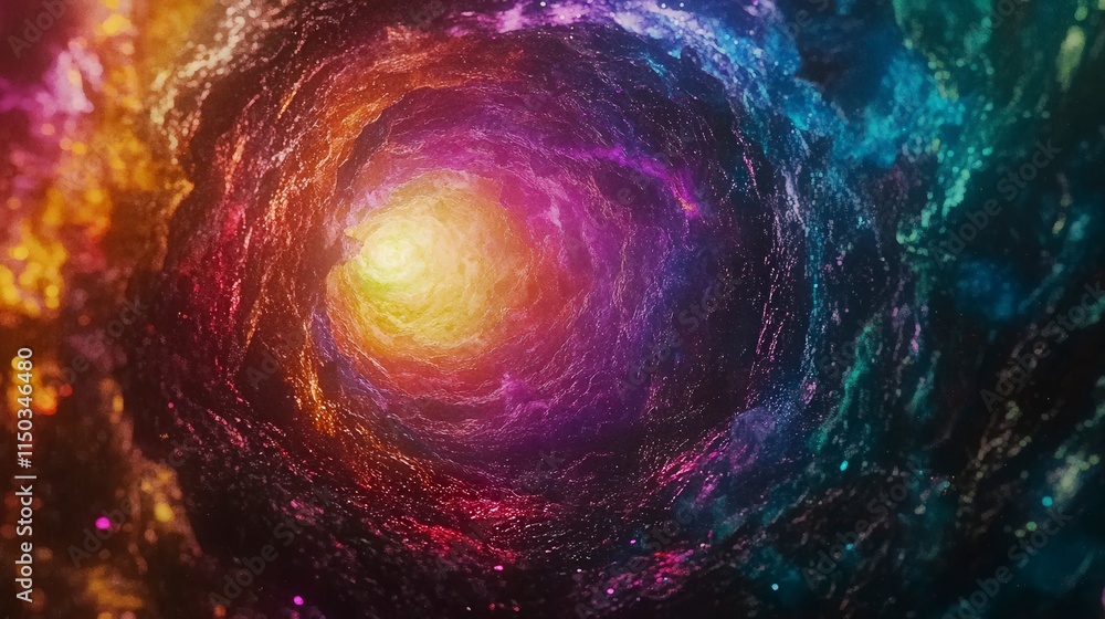 Leinwandbilder a swirling cosmic event in a glowing void abstract art colorful universe digital creation vibrant pe