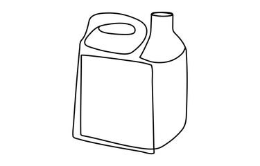 Continuous one line drawing silhouette of canister. Canister linear icon. One line drawing background. Vector illustration. Canister linear background,
Isolated Jerrycan Icon In Black Outline,