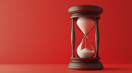 hourglass on solid color background