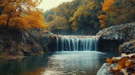 Obraz premium waterfall in autumn