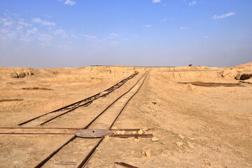 equipment of the archaeologists who working at the excavation site in the Ancient City of Uruk, Iraq