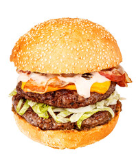 Indulge in a mouthwatering double burger
