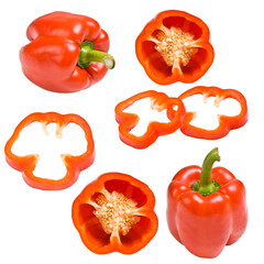 Set of red bell peppers