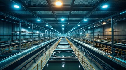 Industrial Water Treatment Facility Interior View