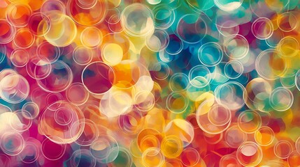Abstract colorful background with blurred circles.