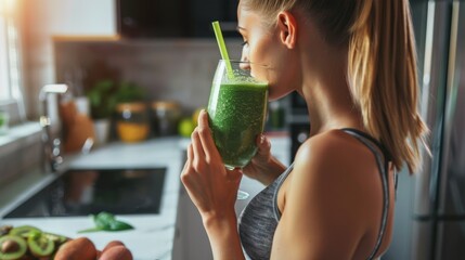 Female leg stepping on weighing scales with measuring tape and green apple, healthy lifestyle, fitness, and nutrition concept
