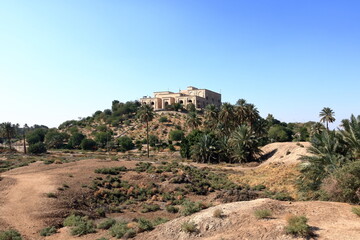 Ruins of Babylon and palace of Saddam Hussein. Babylon, Iraq