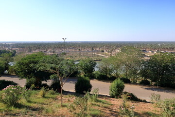 view to Euphrates river from former Saddam Hussein palace in Hillah, Iraq