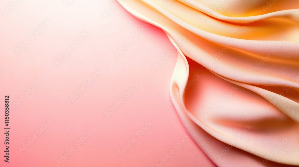 Poster elegant soft silk fabric draped on a smooth gradient background