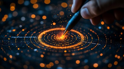 Creative spark ignition digital realm graphic art abstract close-up