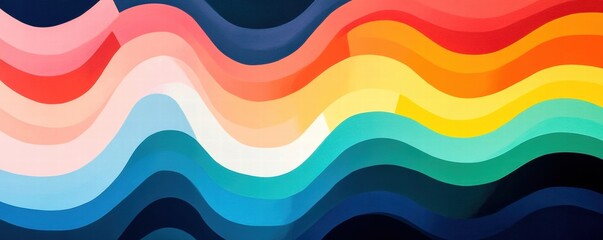 Colorful wave pattern with vibrant hues creating a smooth flow.