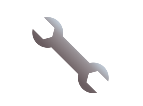 The isolated metal wrench, spanner icon