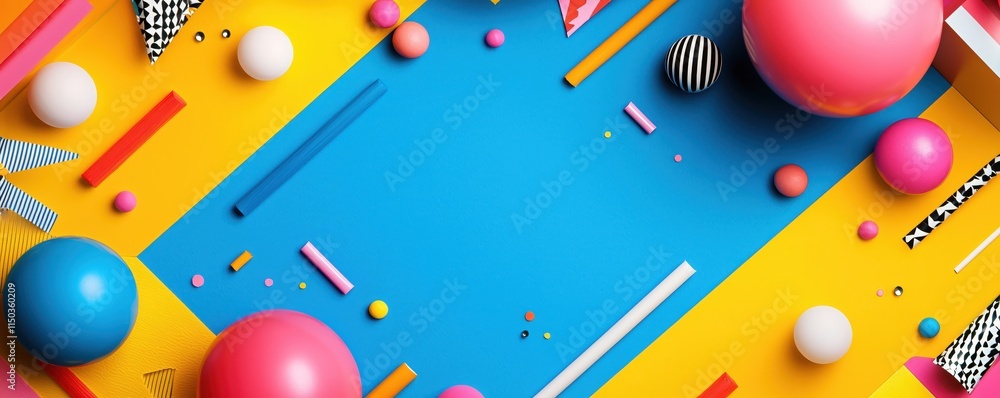 Poster vibrant colorful abstract background with shapes and patterns