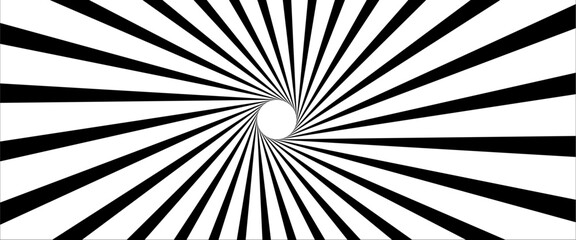 Vector black and white sunburst background