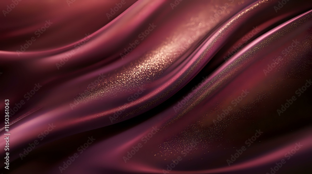 Poster an elegant abstract background with rich burgundy hues, soft champagne sparkles and subtle flowing p