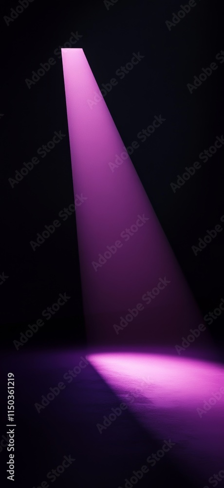 Poster bright pink light beam illuminates a dark space creating a dramatic and atmospheric effect in a mini