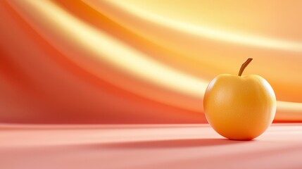 An orange apple sitting on top of a table
