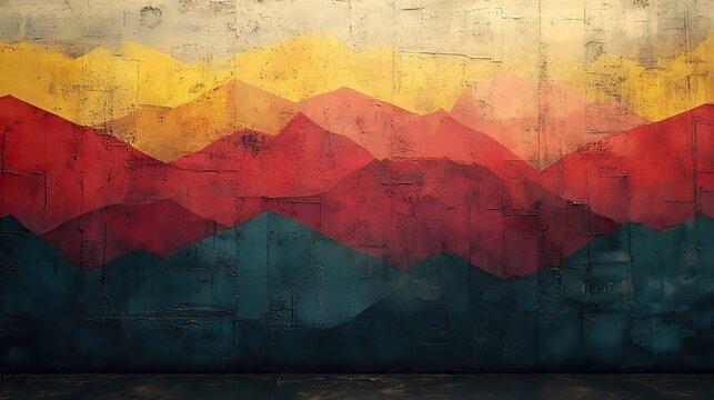 Art graphic and retro with color pattern for abstract design. Decoration in a gallery with illustration, poster, and wallpaper. Template with a creative wall for background painting or a vintage