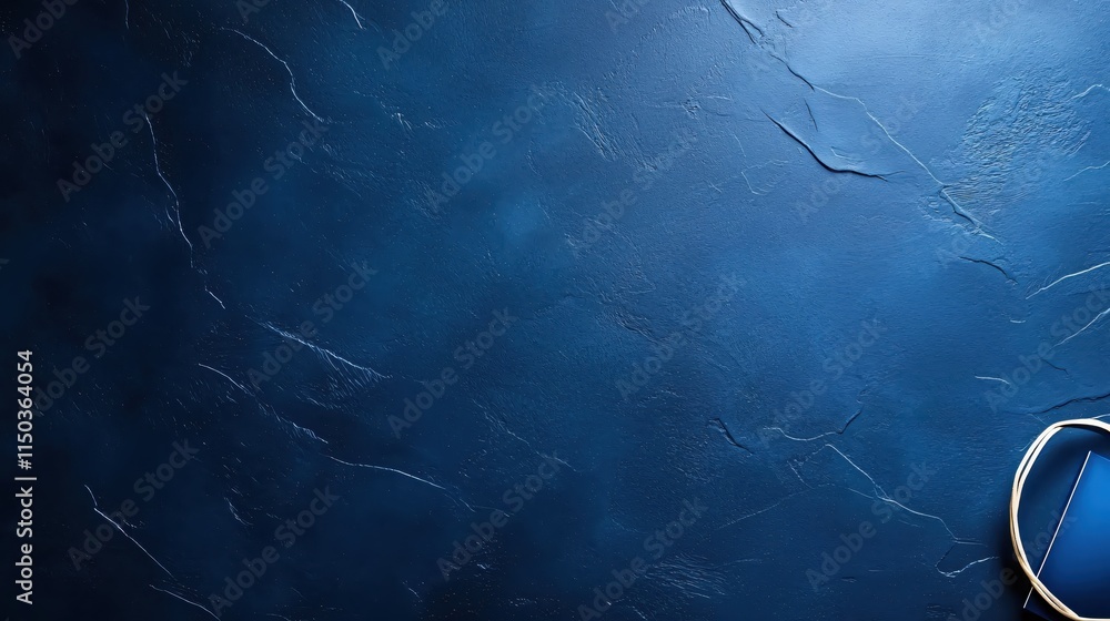 Poster Deep Blue Abstract Background with Textured Surface and Curves