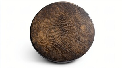 Round Wooden Surface with Rich Texture and Natural Grain Pattern